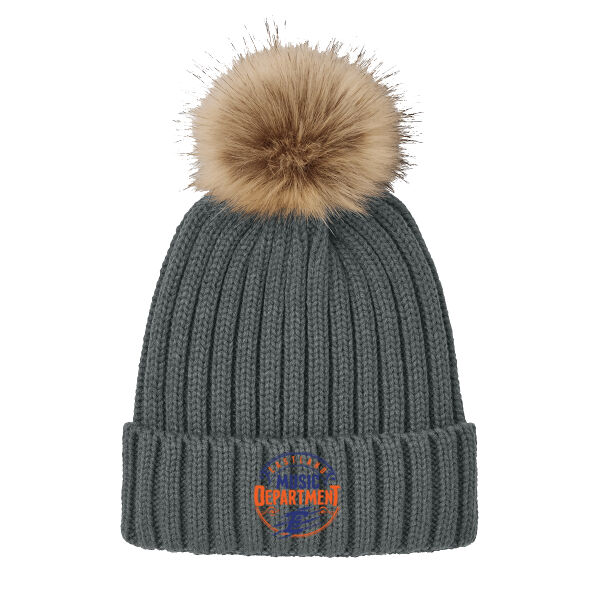 Eastland Music Department 2025 Embroidered Logo - Faux Fur Pom Beanie Thumbnail